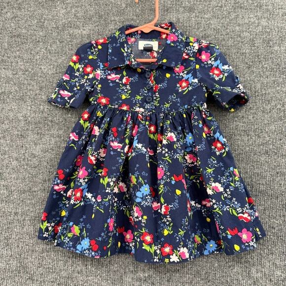 Old Navy Other - Old Navy Baby Toddler Girls Floral Shirt Dress Size 18-24 Months Navy Cotton